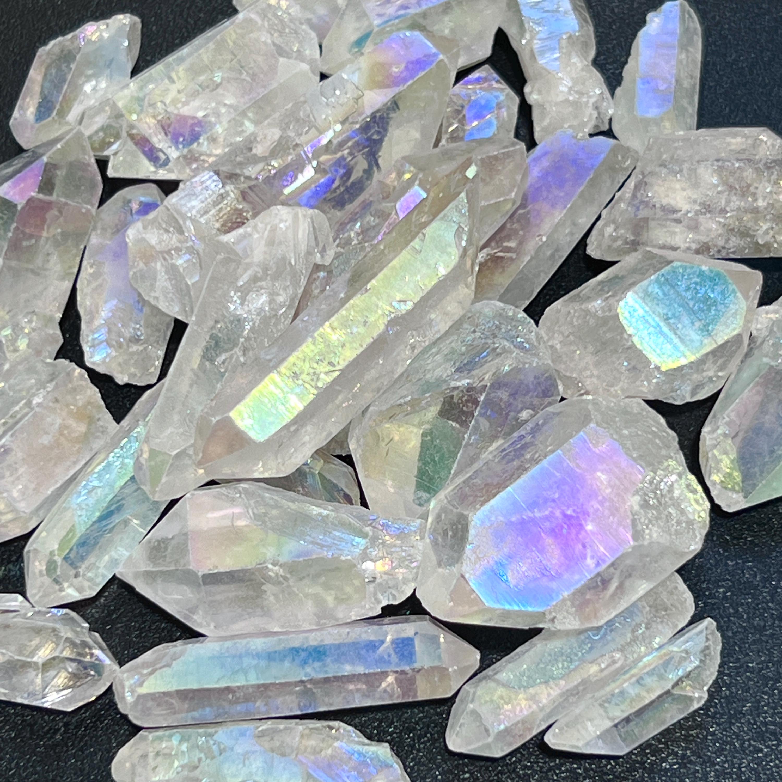 Angel Aura Clear Quartz Crystal Rough Raw Points