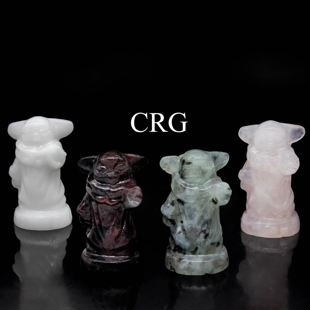 Assorted Gemstone Baby Yoda 1.5 Inches (4 Pieces)