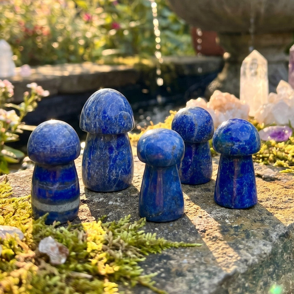 Blue Lapis Lazuli Mushroom Carving