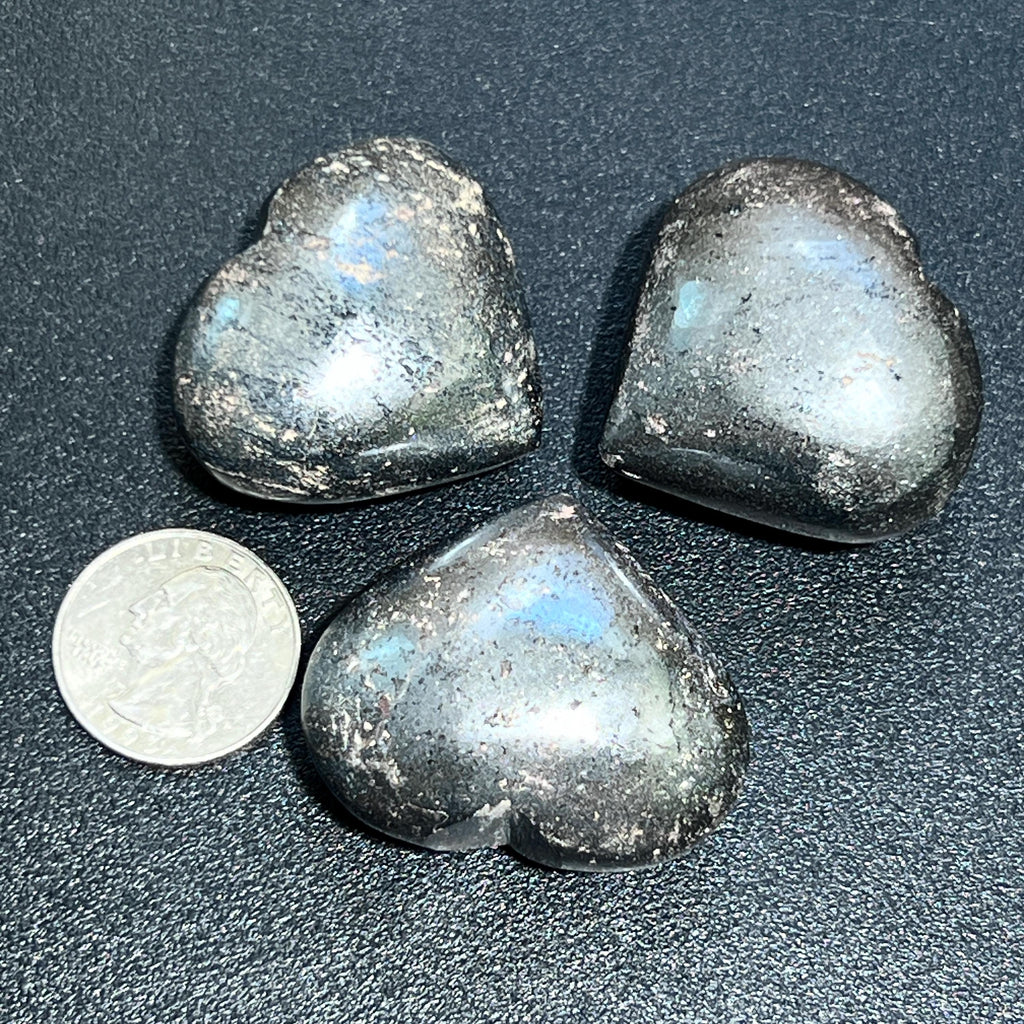 Hematite Puffy Heart Polished Carving