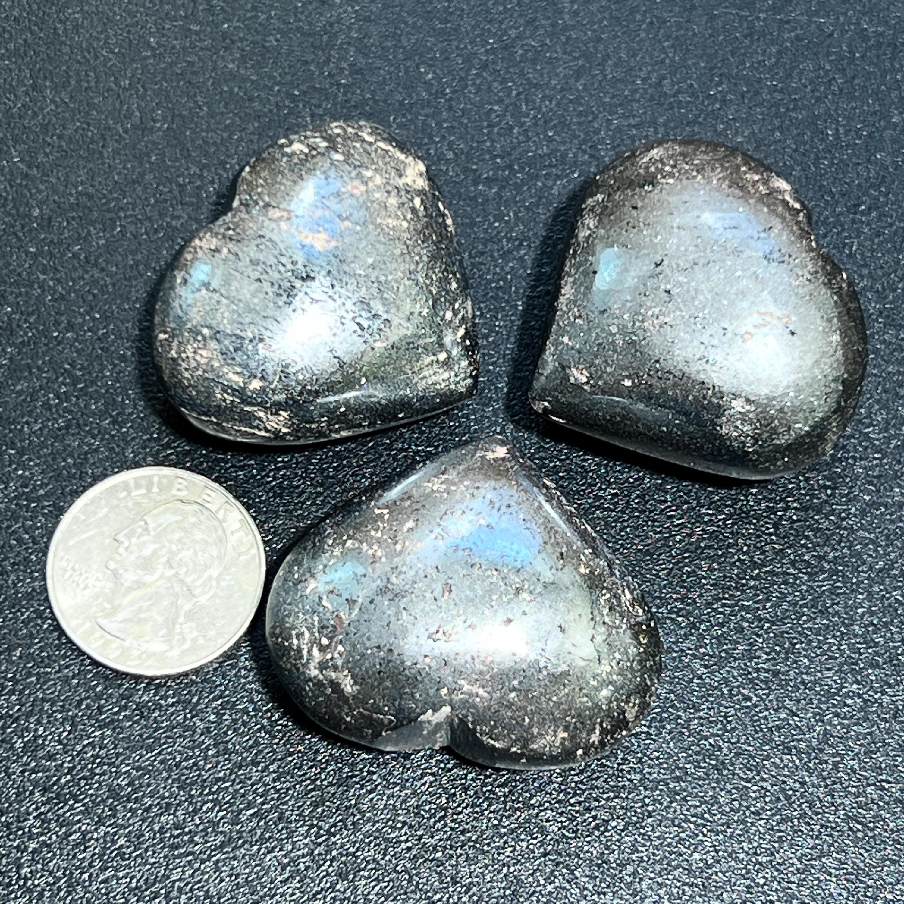 Hematite Puffy Heart Polished Carving