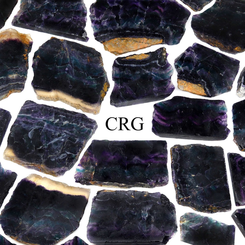 Dark Rainbow Fluorite Slabs / 7-8cm AVG - 1 KILO LOT