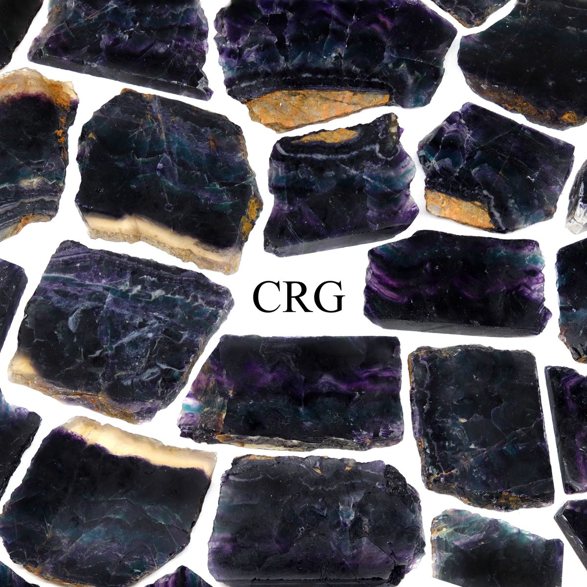 Dark Rainbow Fluorite Slabs / 7-8cm AVG - 1 KILO LOT