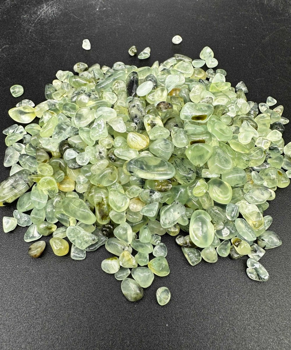 Tumbled Green Prehnite Confetti Chips / 4-7mm AVG - 1 KILO LOT