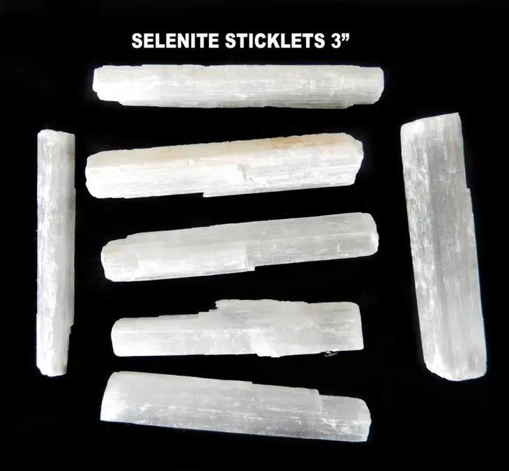 Mini Selenite Sticklettes Rough 2.75 to 3 Inches (1 Kilo)