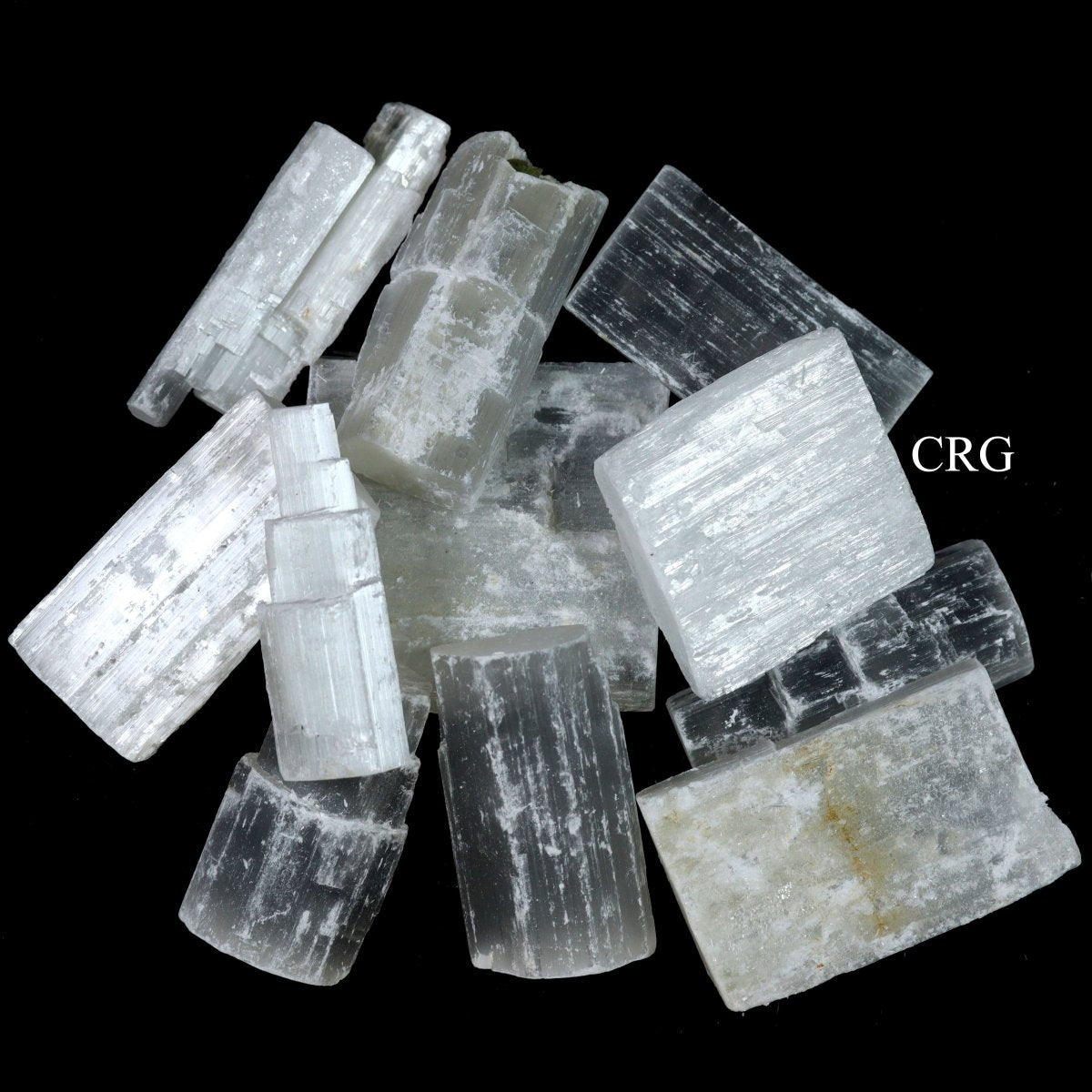 Mixed Selenite Sticklettes and Rough Chunks 2.75 to 3 Inches (1 Kilo)