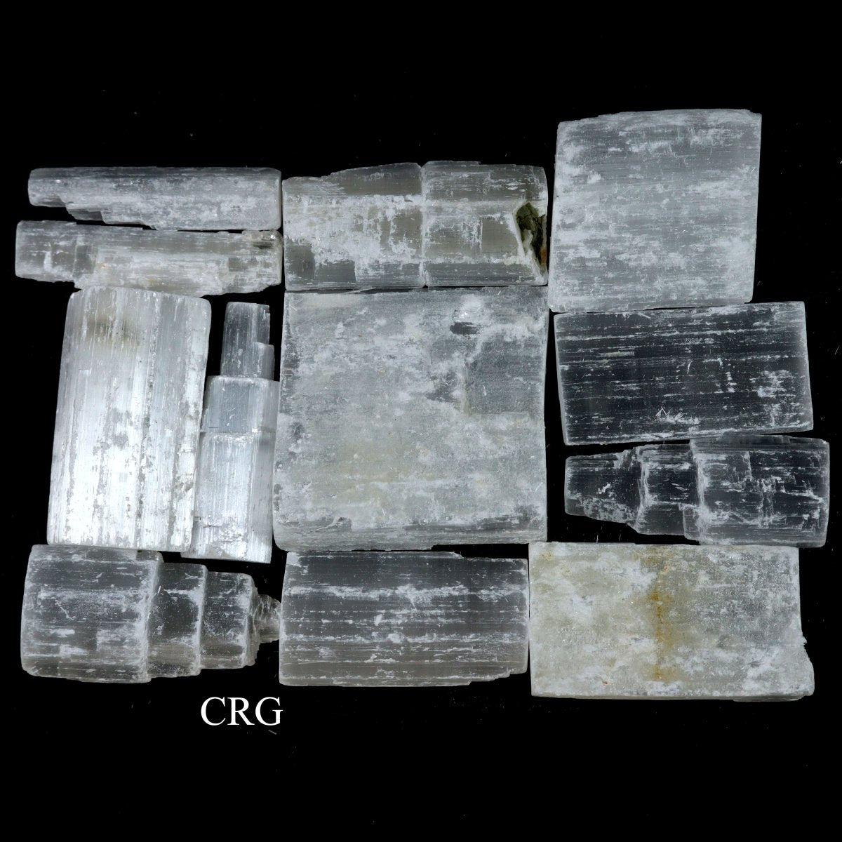 Mixed Selenite Sticklettes and Rough Chunks 2.75 to 3 Inches (1 Kilo)