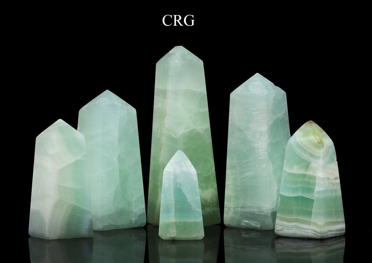 Pistachio Calcite Obelisk Towers / 1-5" AVG - 1 KILO LOT