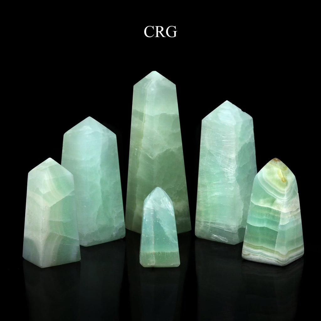 Pistachio Calcite Obelisk Towers / 1-5" AVG - 1 KILO LOT
