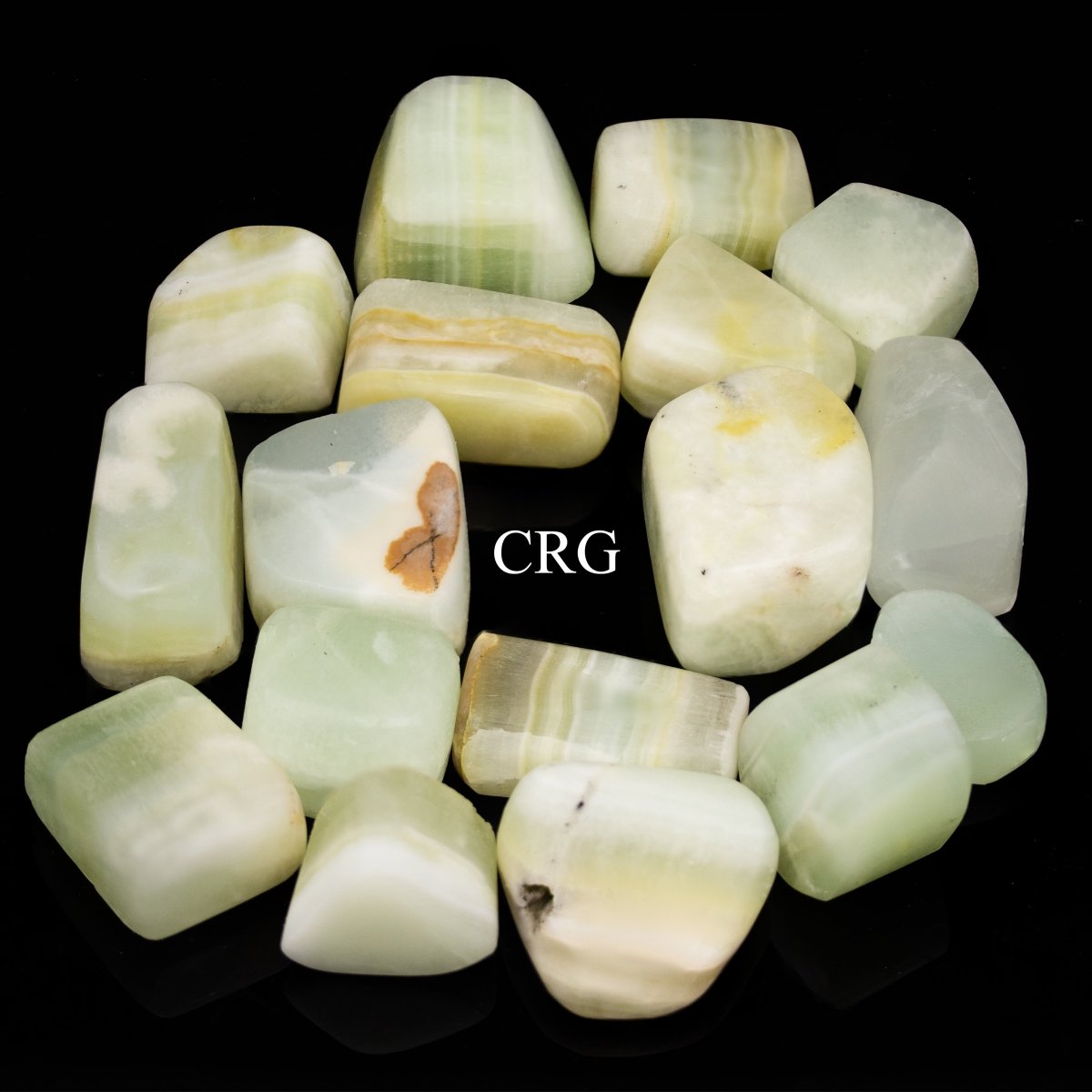 Tumbled Extra Quality Pistachio Calcite / 1-2" AVG - 1 KILO LOT