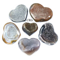 Polished Agate Druzy Hearts / 2.5-4.5" AVG - 1 KILO LOT