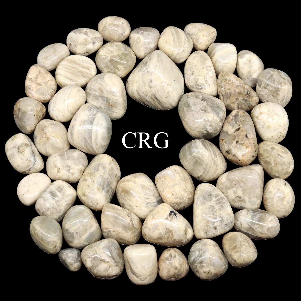 Tumbled Silver Moonstone / 20-50mm AVG - 1 KILO LOT