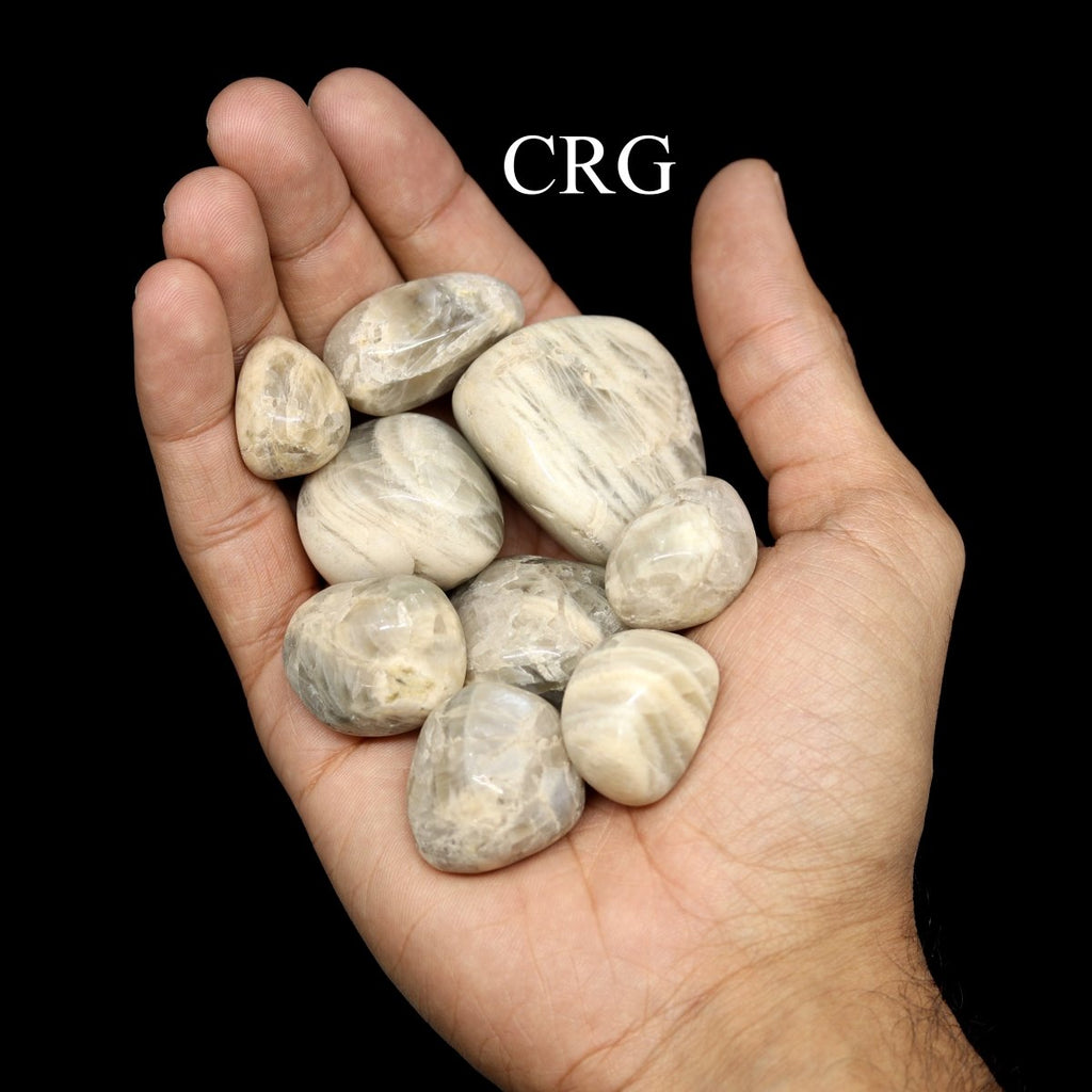 Tumbled Silver Moonstone / 20-50mm AVG - 1 KILO LOT