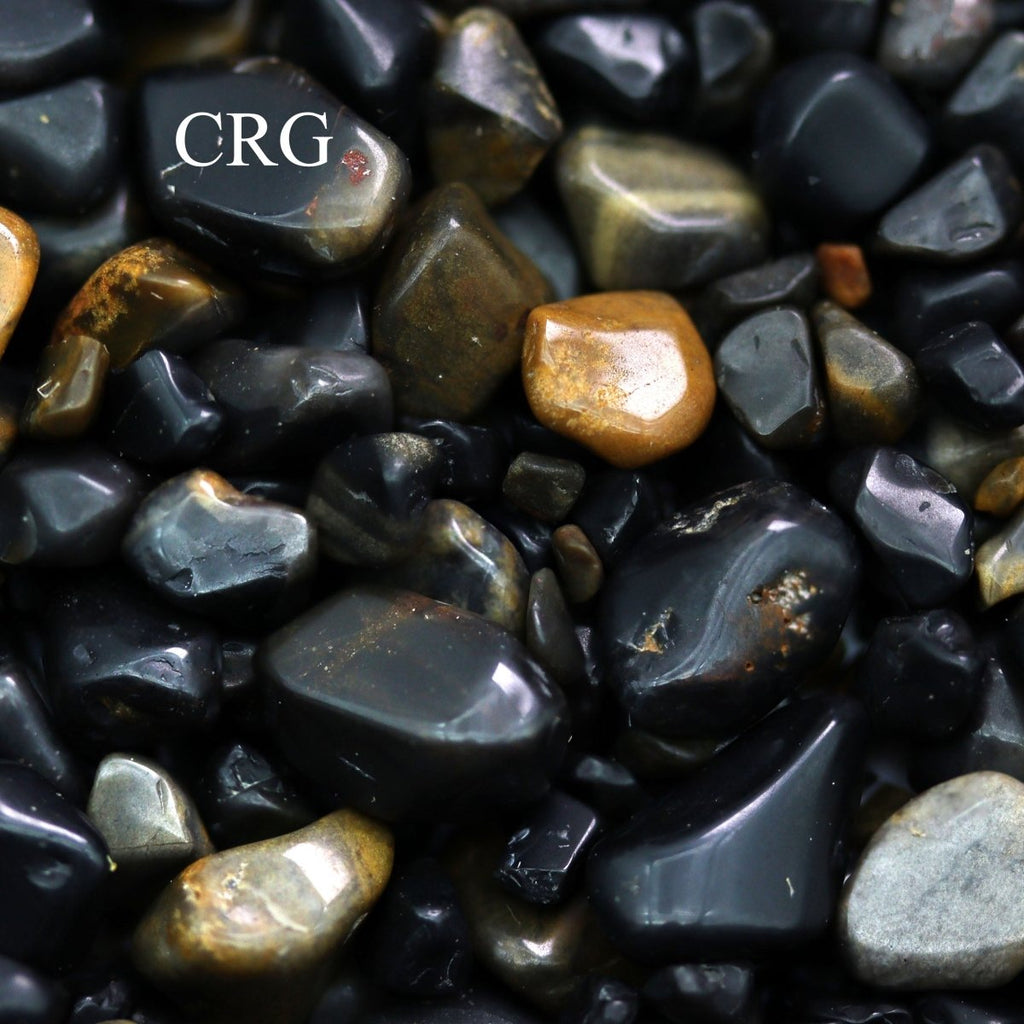 Tumbled Black Onyx Confetti Chips / 4-7mm AVG - 1 KILO LOT