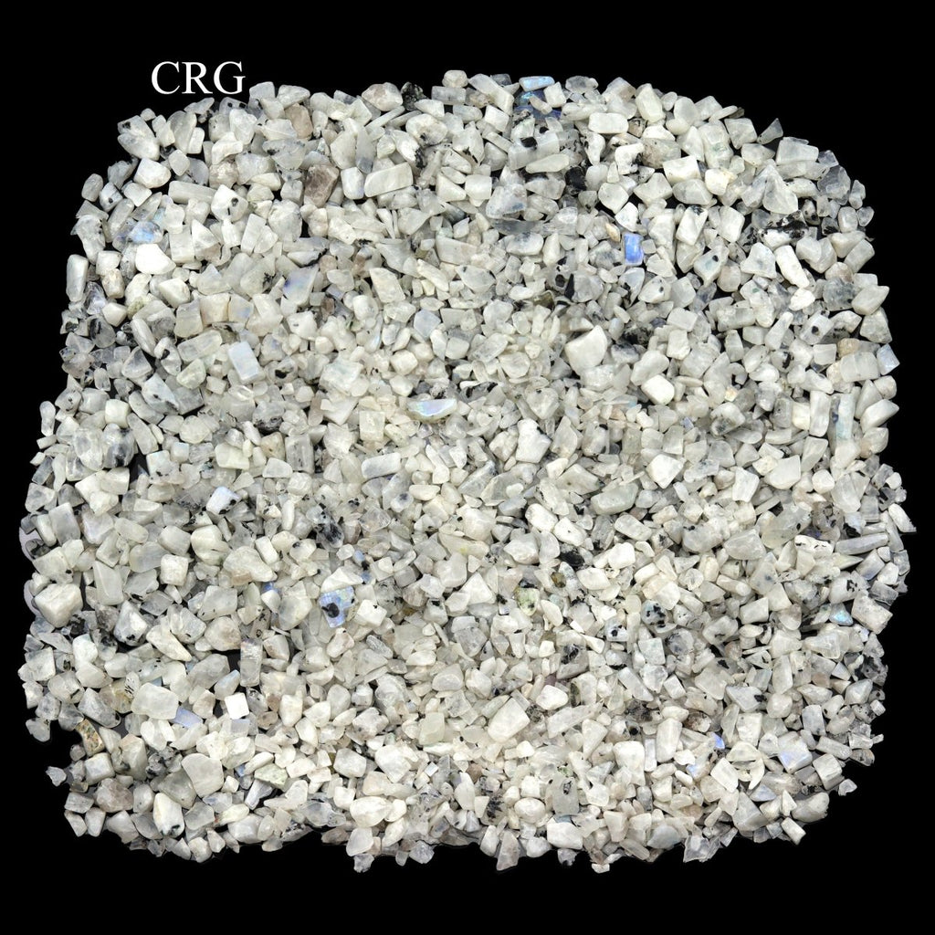 Tumbled White Rainbow Moonstone Confetti Chips / 4-7mm AVG - 1 KILO LOT