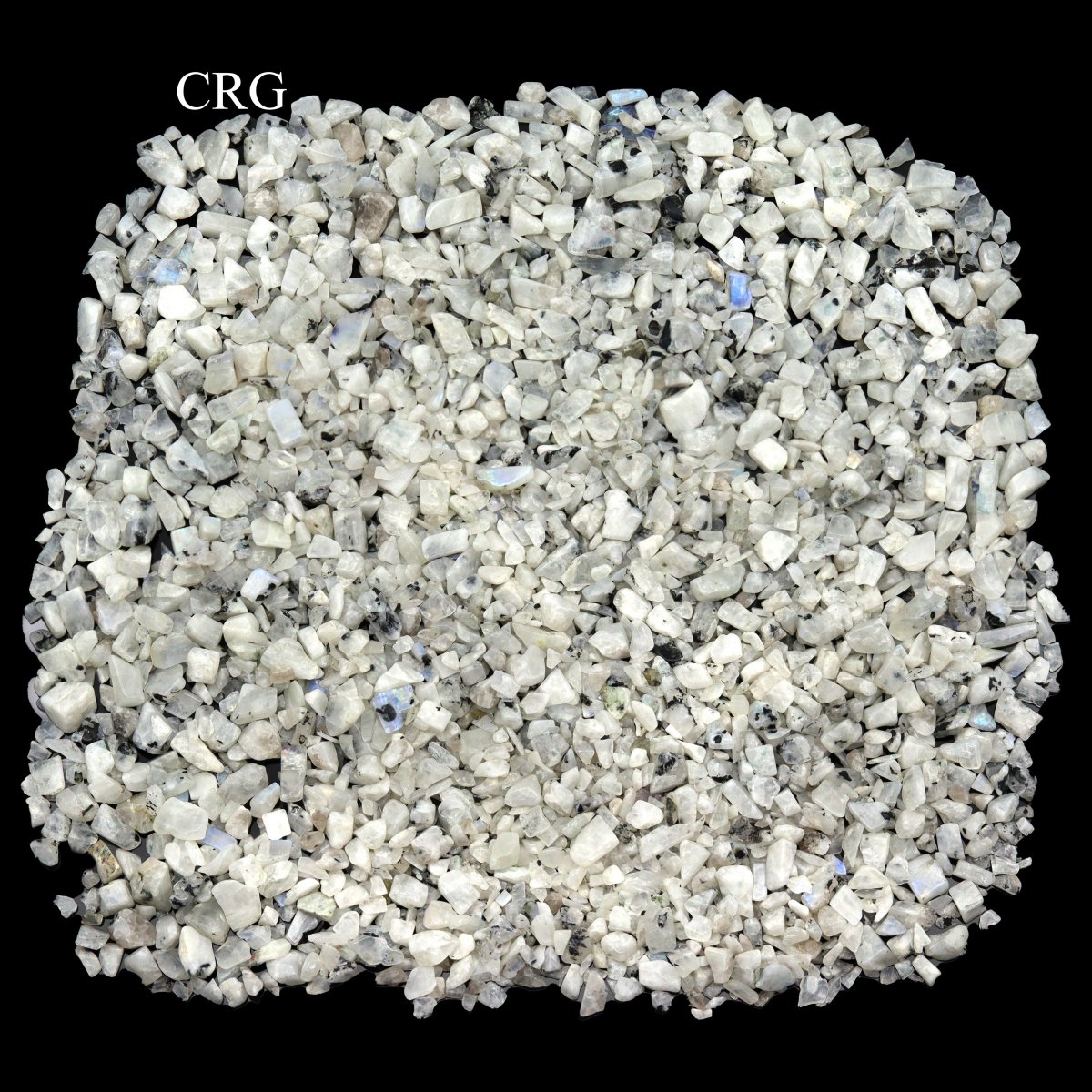 Tumbled White Rainbow Moonstone Confetti Chips / 4-7mm AVG - 1 KILO LOT