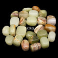 Tumbled Extra Quality Green Banded Onyx / 1-2" AVG - 1 LB. LOT