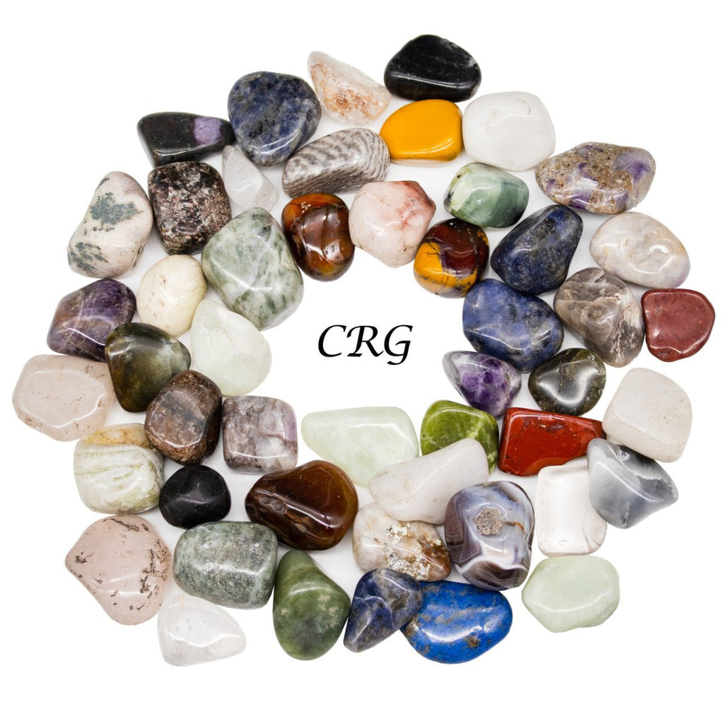 Tumbled Medium A88 Gemstone Mix / 0.5-1" AVG - 1 LB. LOT