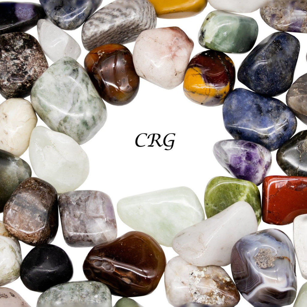 Tumbled Medium A88 Gemstone Mix / 0.5-1" AVG - 1 LB. LOT