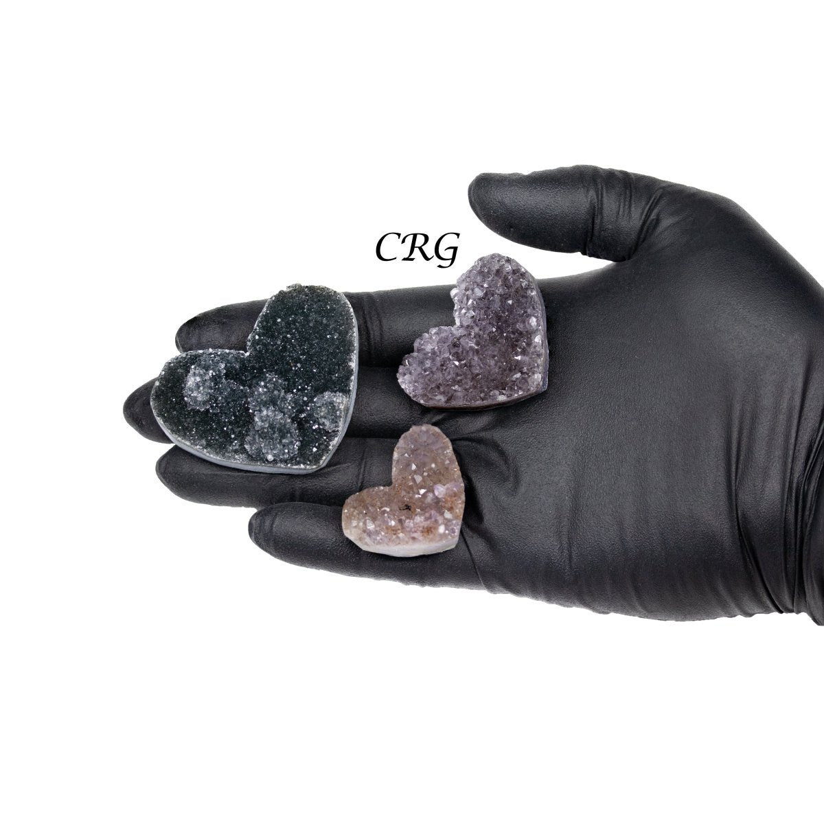 Mixed Agate and Amethyst Druzy Hearts / 1-5" AVG - 1 LB. LOT