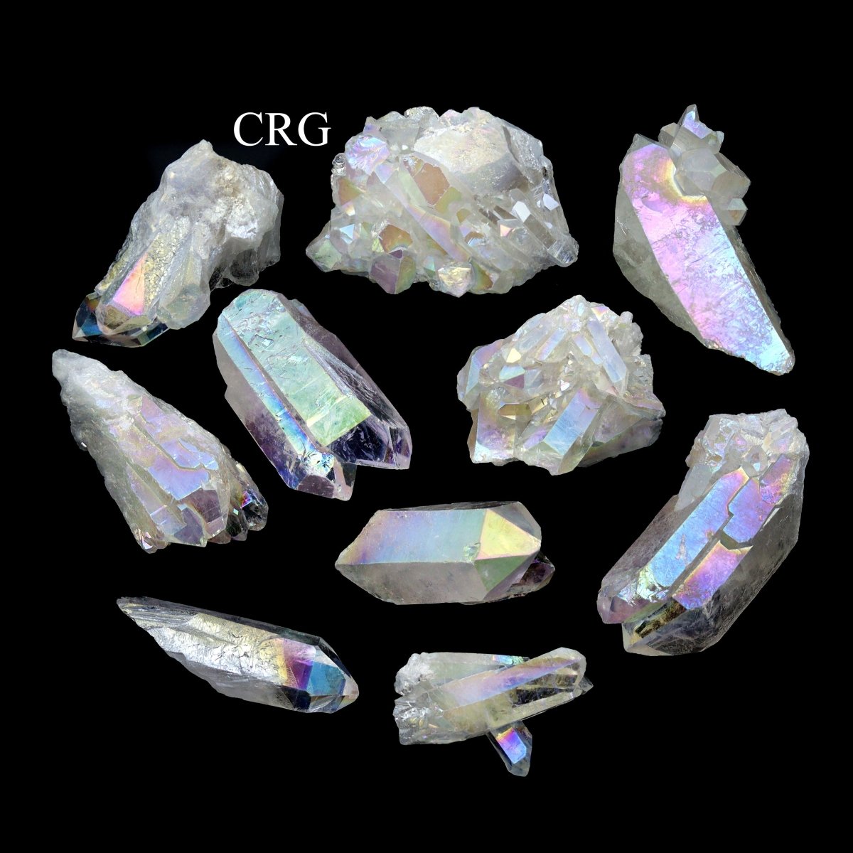 Angel Aura Quartz Mixed Points and Clusters / 50-300g AVG - 1 LB. LOT