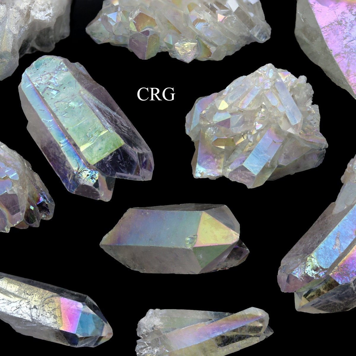 Angel Aura Quartz Mixed Points and Clusters / 50-300g AVG - 1 LB. LOT