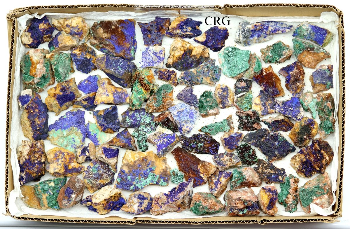 Azurite and Malachite on Matrix / 1-4" AVG - 1 LB. LOT