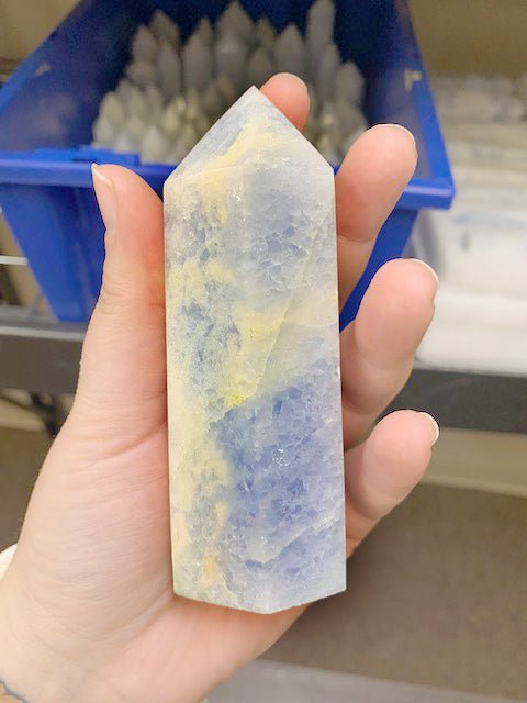 Blue Calcite Towers / 2.5-4.5" AVG - 1 LB. LOT