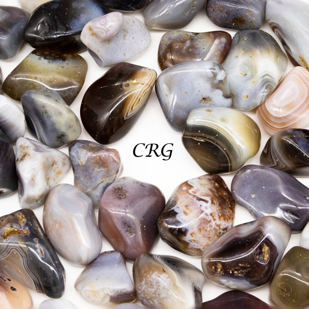 Tumbled Grey Botswana Agate / 1-2" AVG - 1 LB. LOT