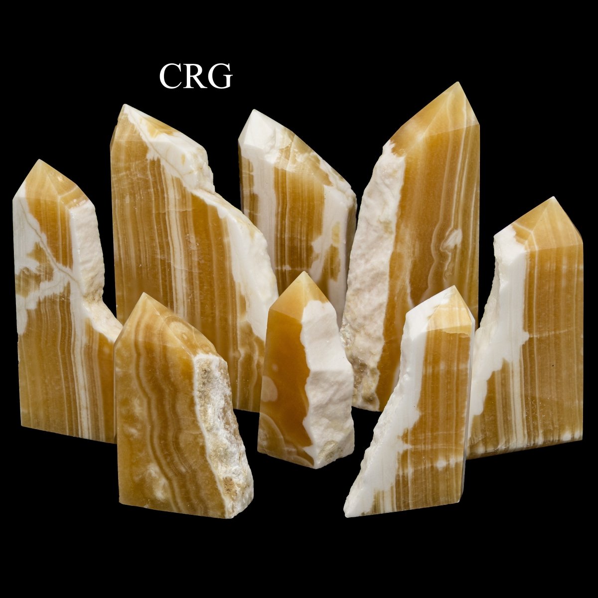 Honey Calcite Carved Towers / 8-12cm AVG - 1 LB. LOT