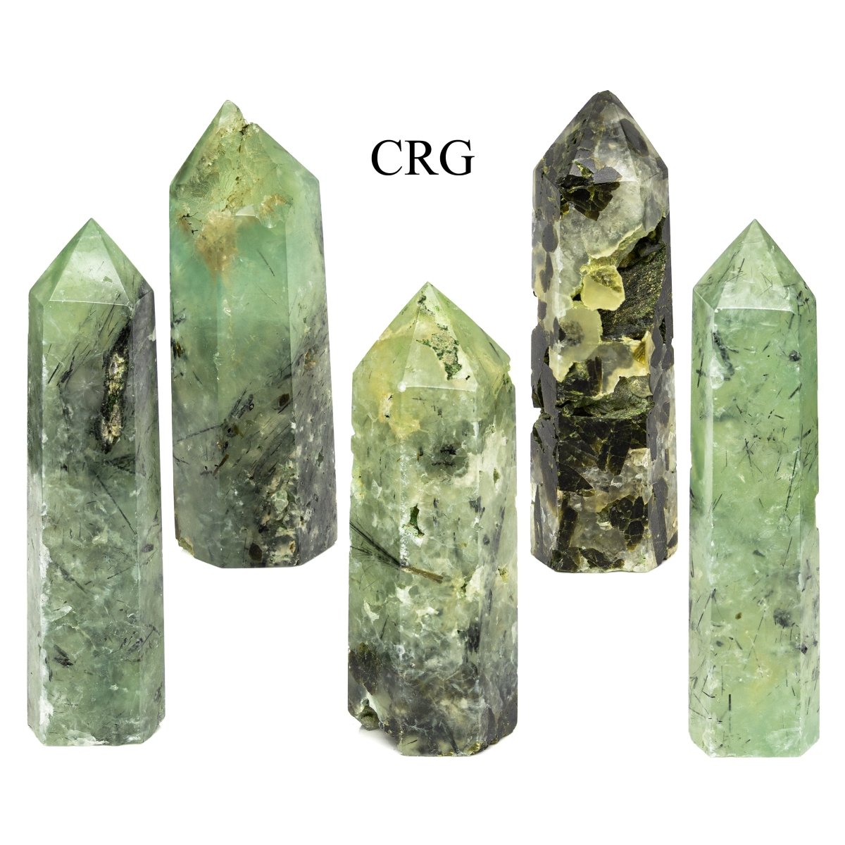 Prehnite Carved Towers 8 to 12 cm (1 Pound)