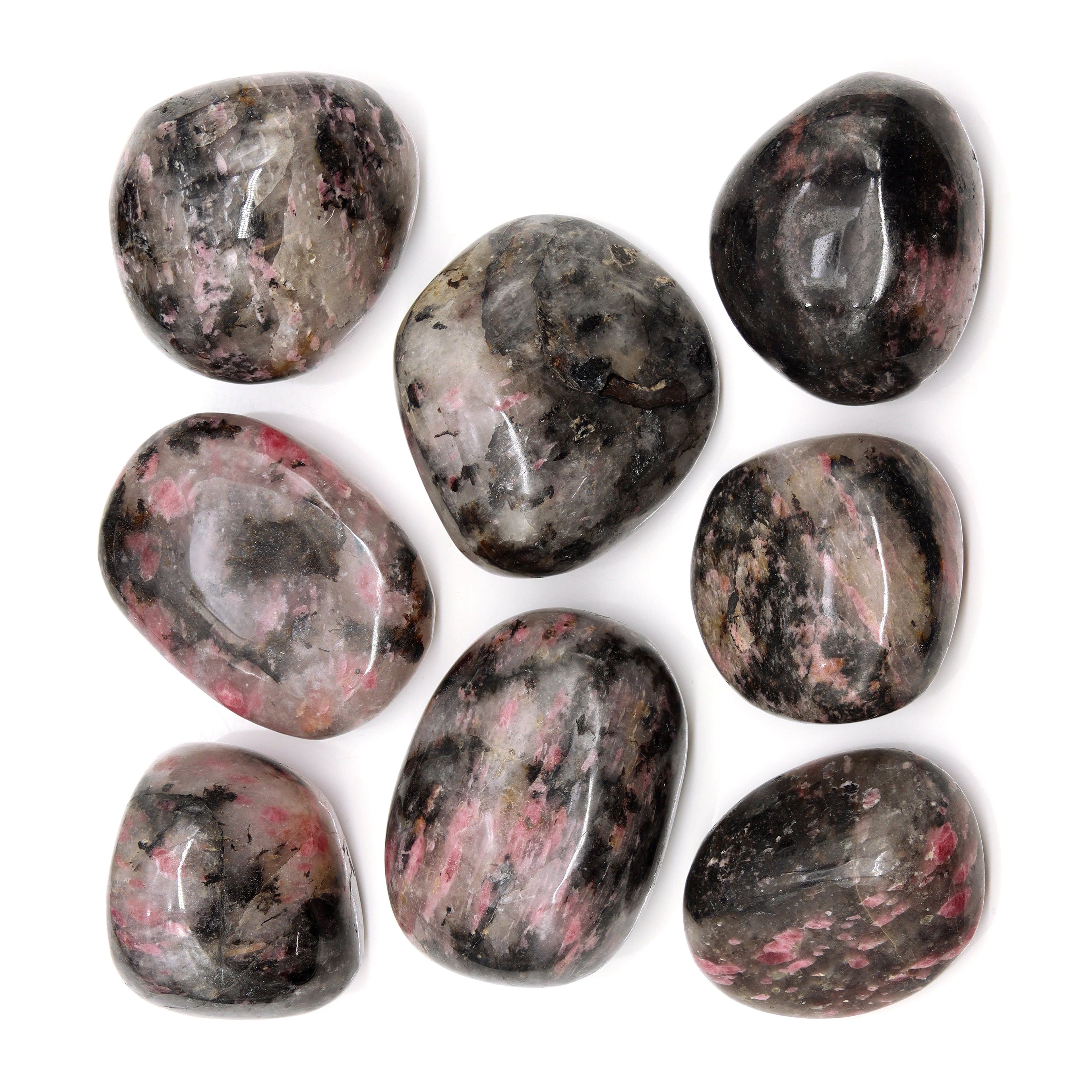 Rhodonite Palm Stones / 1.25-3" AVG - 1 LB. LOT