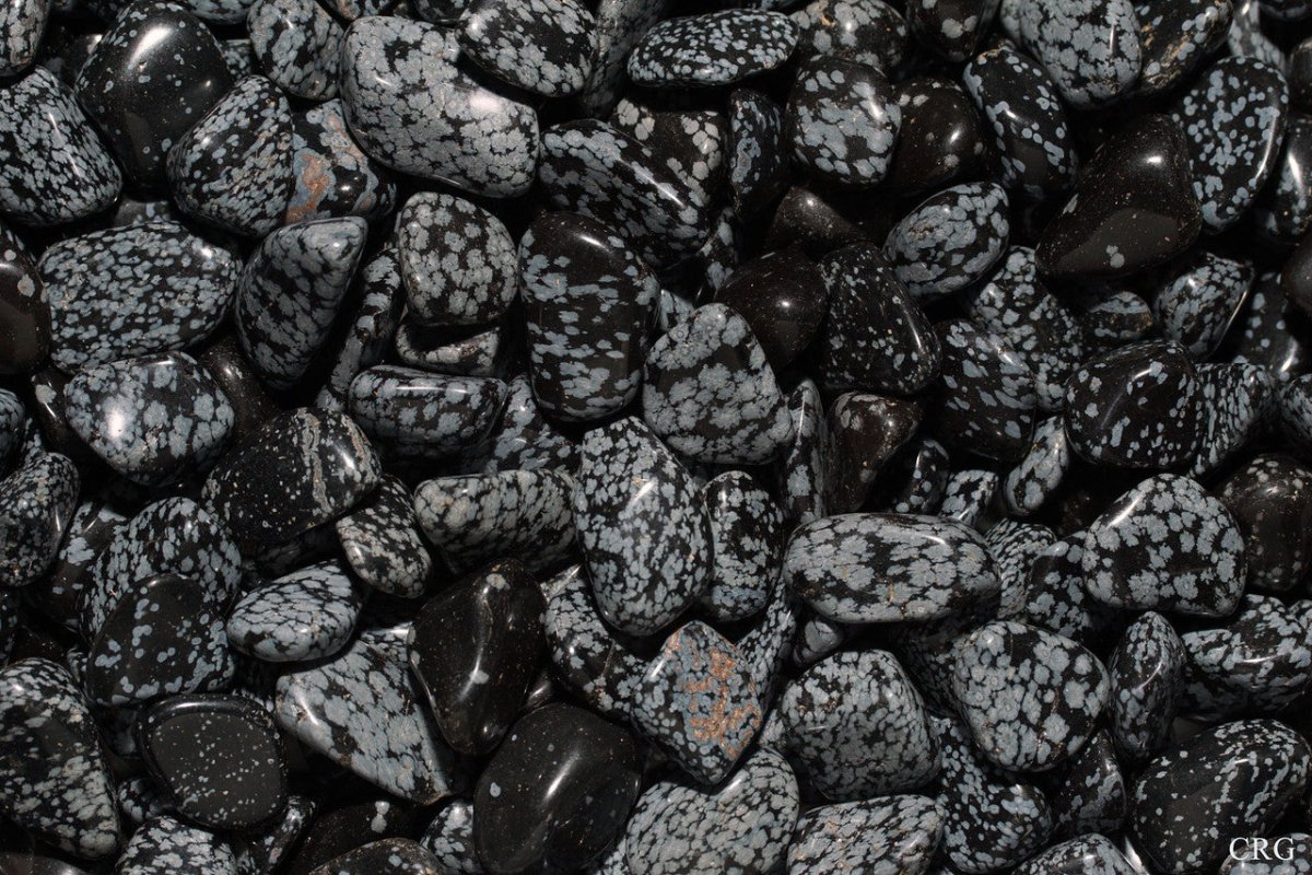 Tumbled Snowflake Obsidian / 1" AVG - 1 LB. LOT