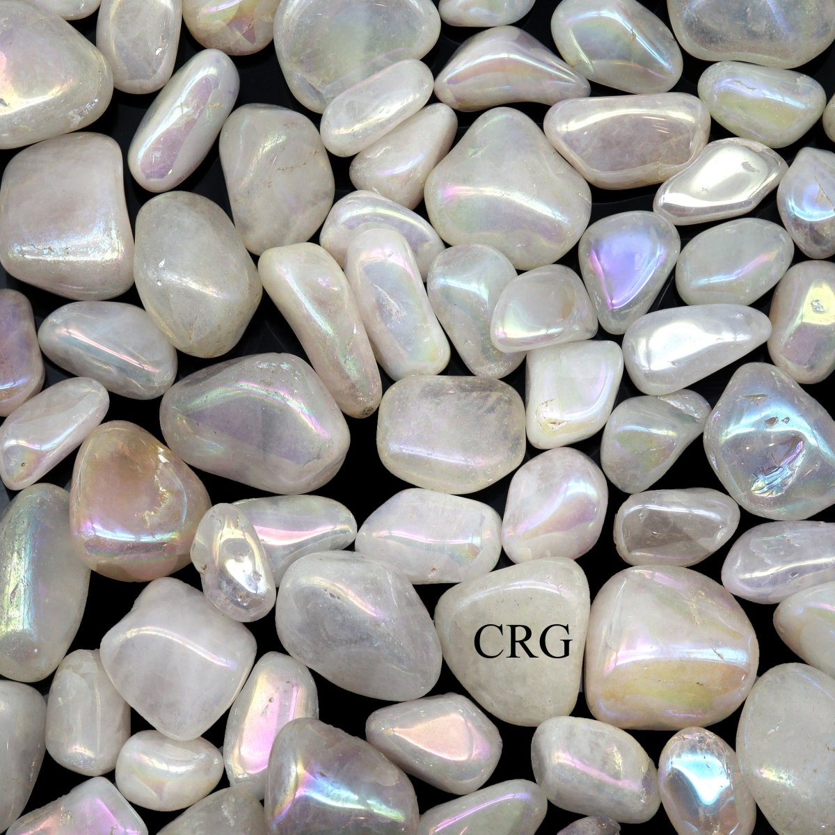 Tumbled Angel Aura Rose Quartz / 20-40mm AVG - 1 LB. LOT