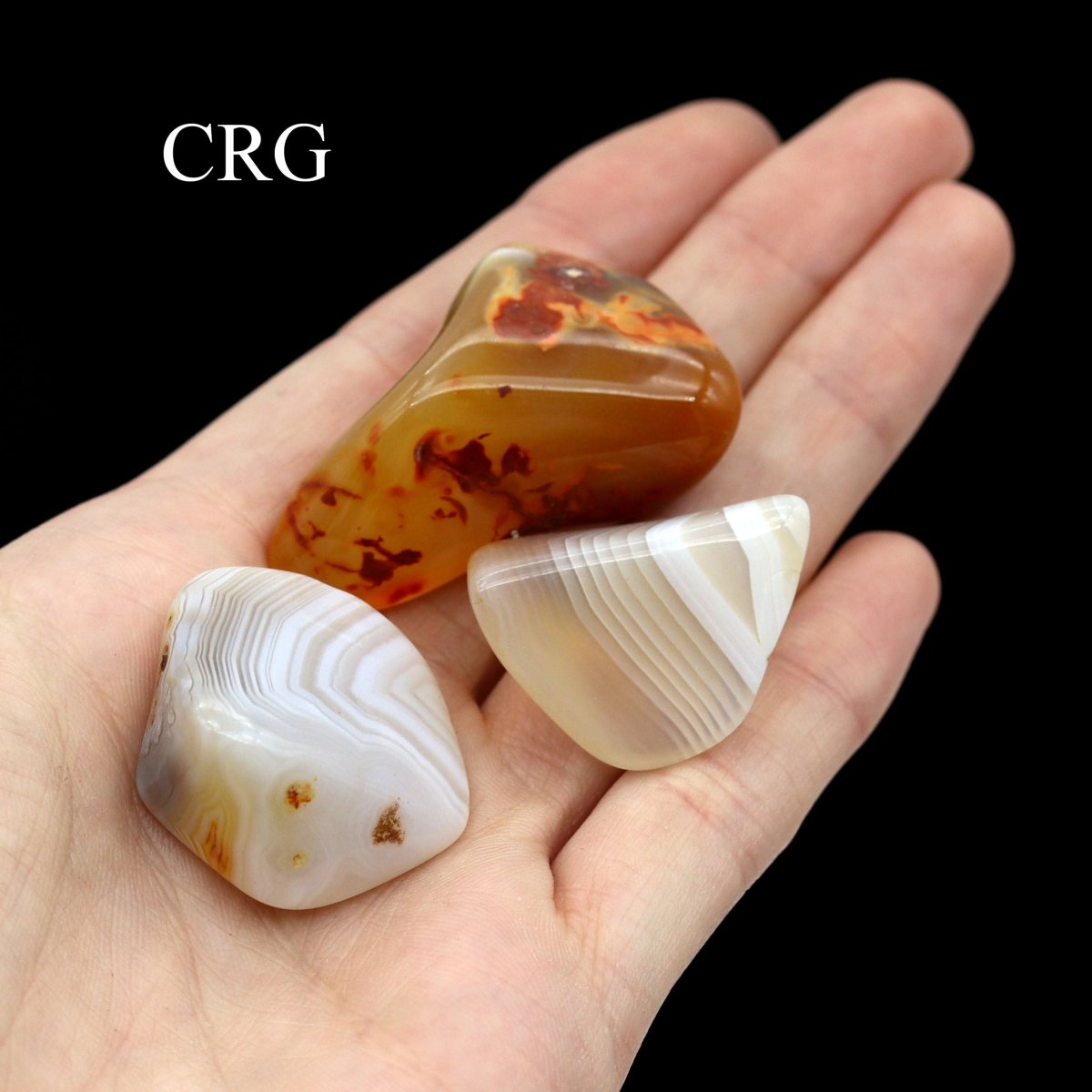 Tumbled Natural Agate / 1-2" AVG - 1 LB. LOT