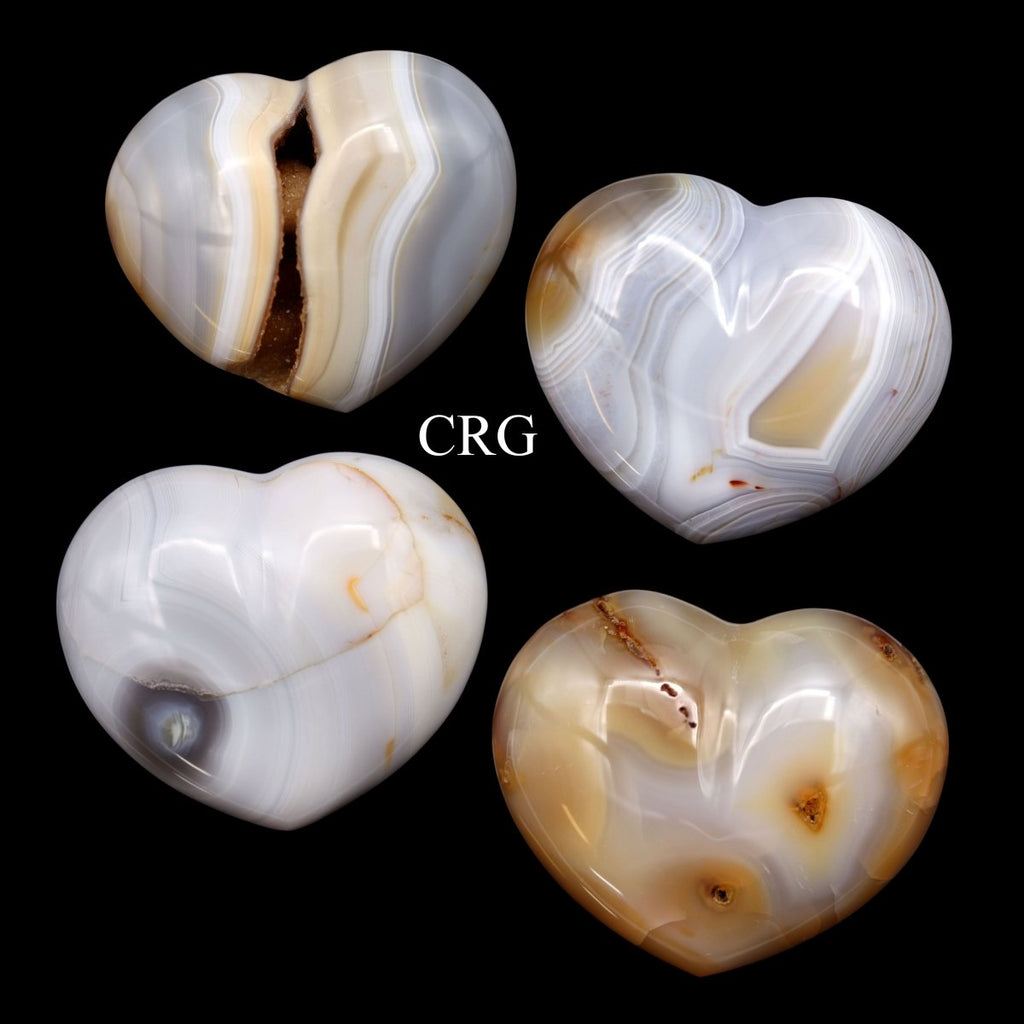 Polished Agate Heart / 2.5" AVG - QTY 1