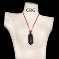Black Tourmaline Pendant on Red Cord / 1.5-2.5" AVG - QTY 1