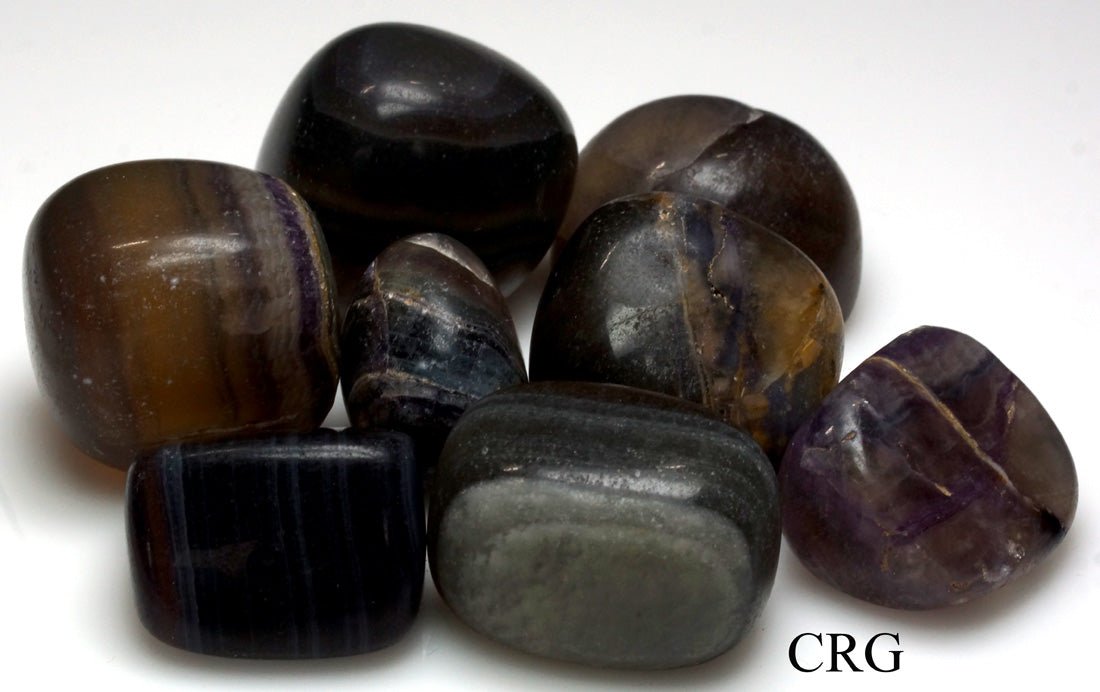 Tumbled Dark Rainbow Fluorite / 25-30mm AVG - 1 PIECE