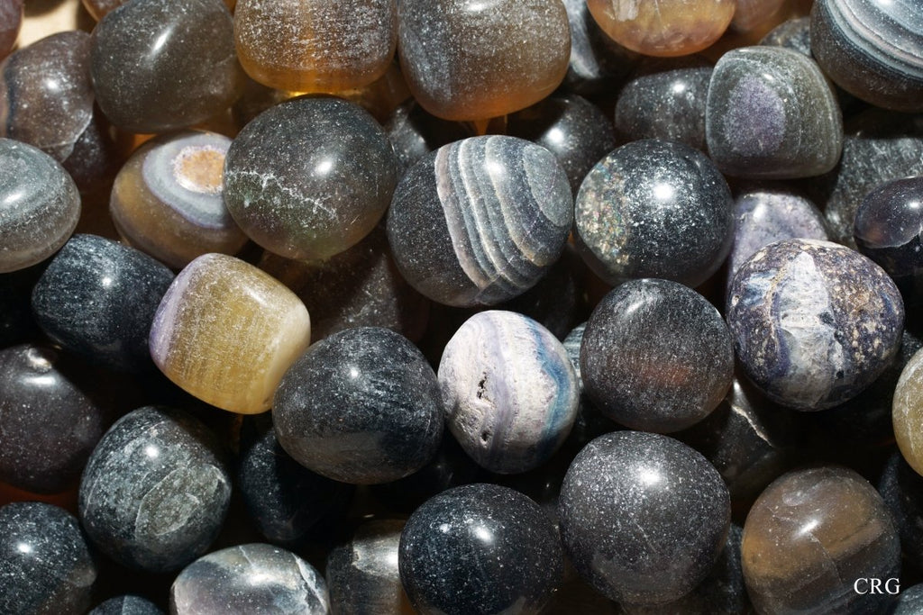 Tumbled Dark Rainbow Fluorite / 25-30mm AVG - 1 PIECE