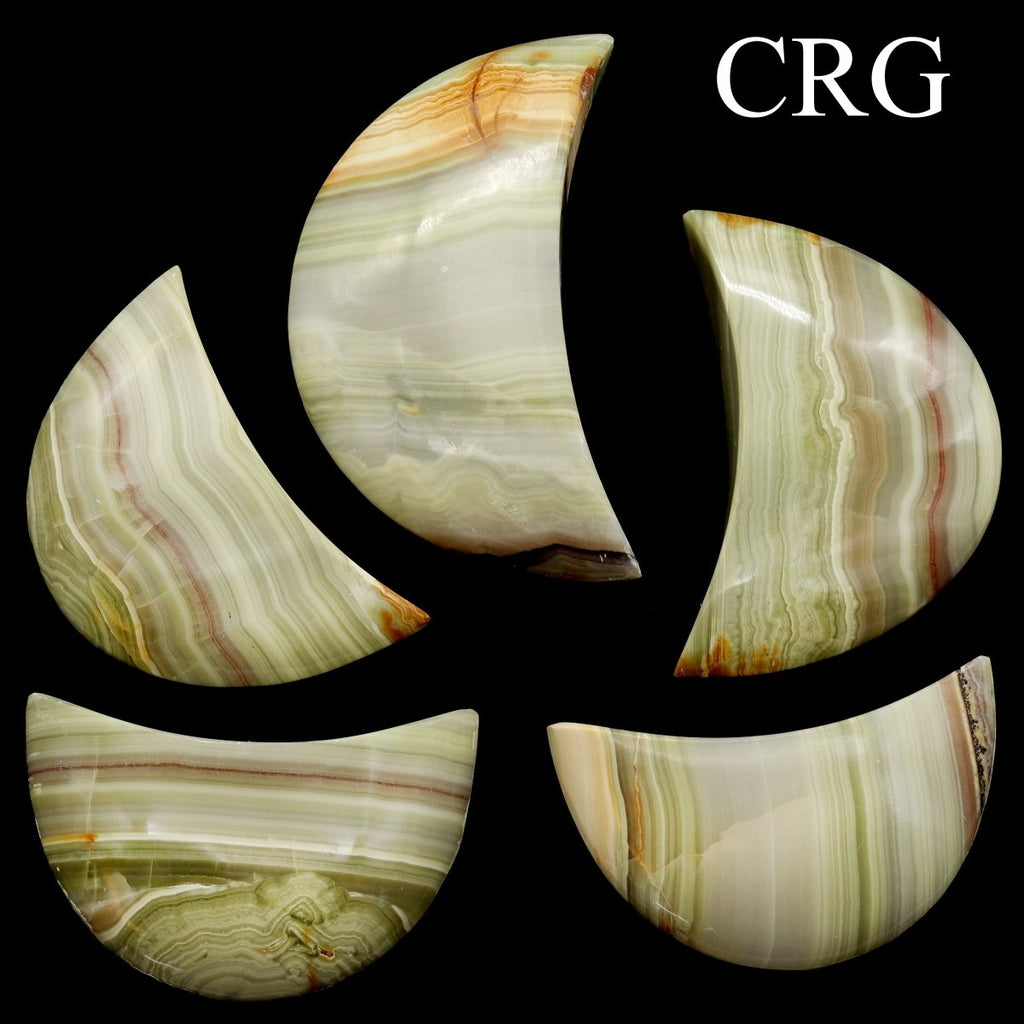 Green Banded Onyx Moon / 2.5-3" AVG - QTY 1