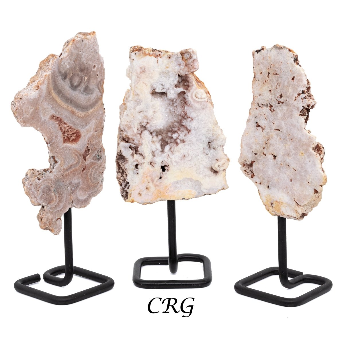 Pink Amethyst Slab with Removable Metal Base / 350-450g AVG - QTY 1