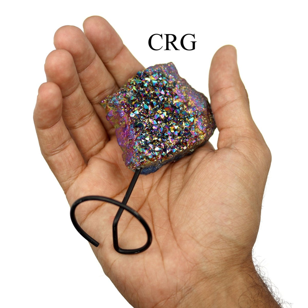 Titanium Amethyst Druzy on Metal Base / 2-3" AVG - QTY 1