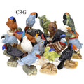 Carved Gemstone Bird on Rough Rock Base / 5cm AVG - QTY 1