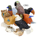 Carved Gemstone Bird on Rough Rock Base / 8cm AVG - QTY 1