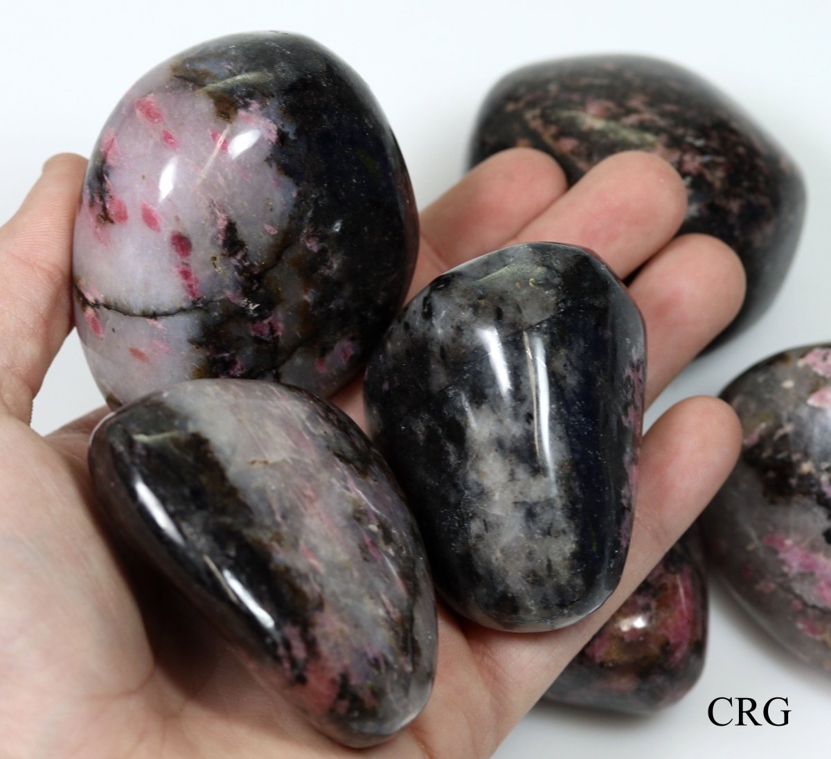 Rhodonite Palm Stone / 2-2.5" AVG - 1 PIECE