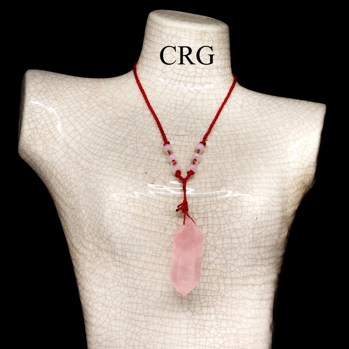 Rose Quartz Pendant on Red Cord / 1.5-2.5" AVG - QTY 1