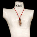 1 PIECE - Smoky Quartz Necklace on Red Cord