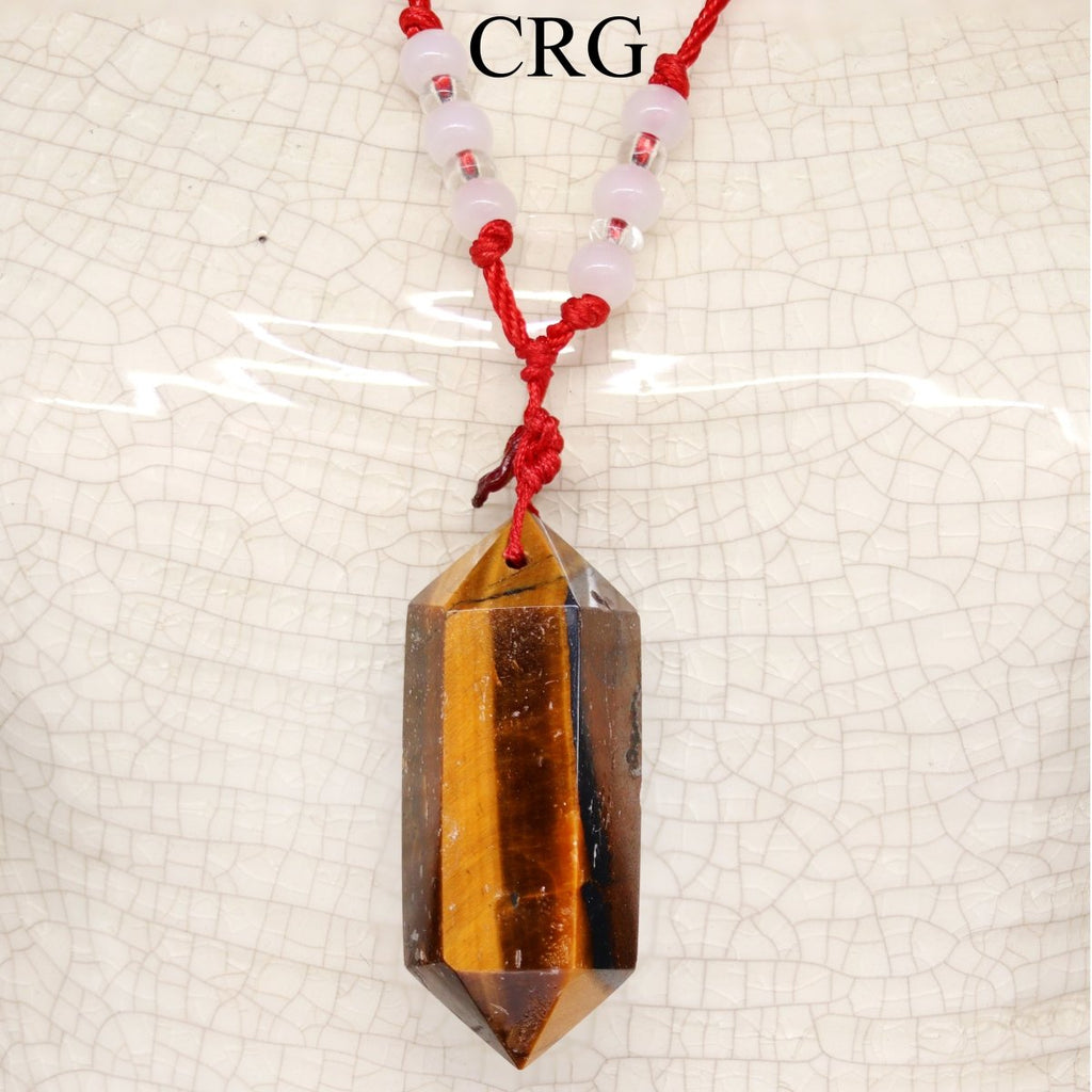 1 PIECE - Tiger's Eye Necklace on Red Cord