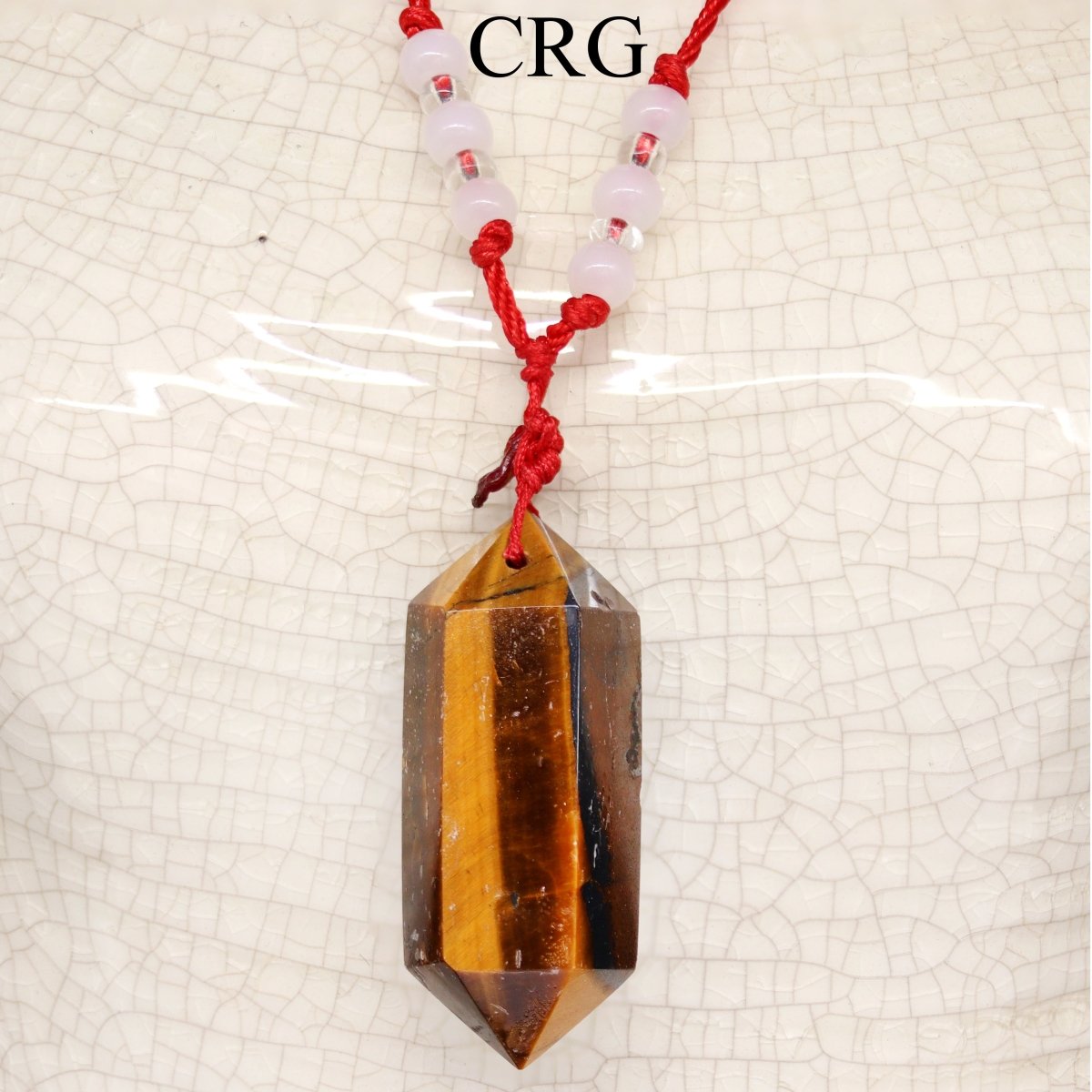 1 PIECE - Tiger's Eye Necklace on Red Cord