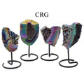 1 PIECE - Titanium Amethyst Druzy w/ Metal Stand (2.0" - 3.0") AVG
